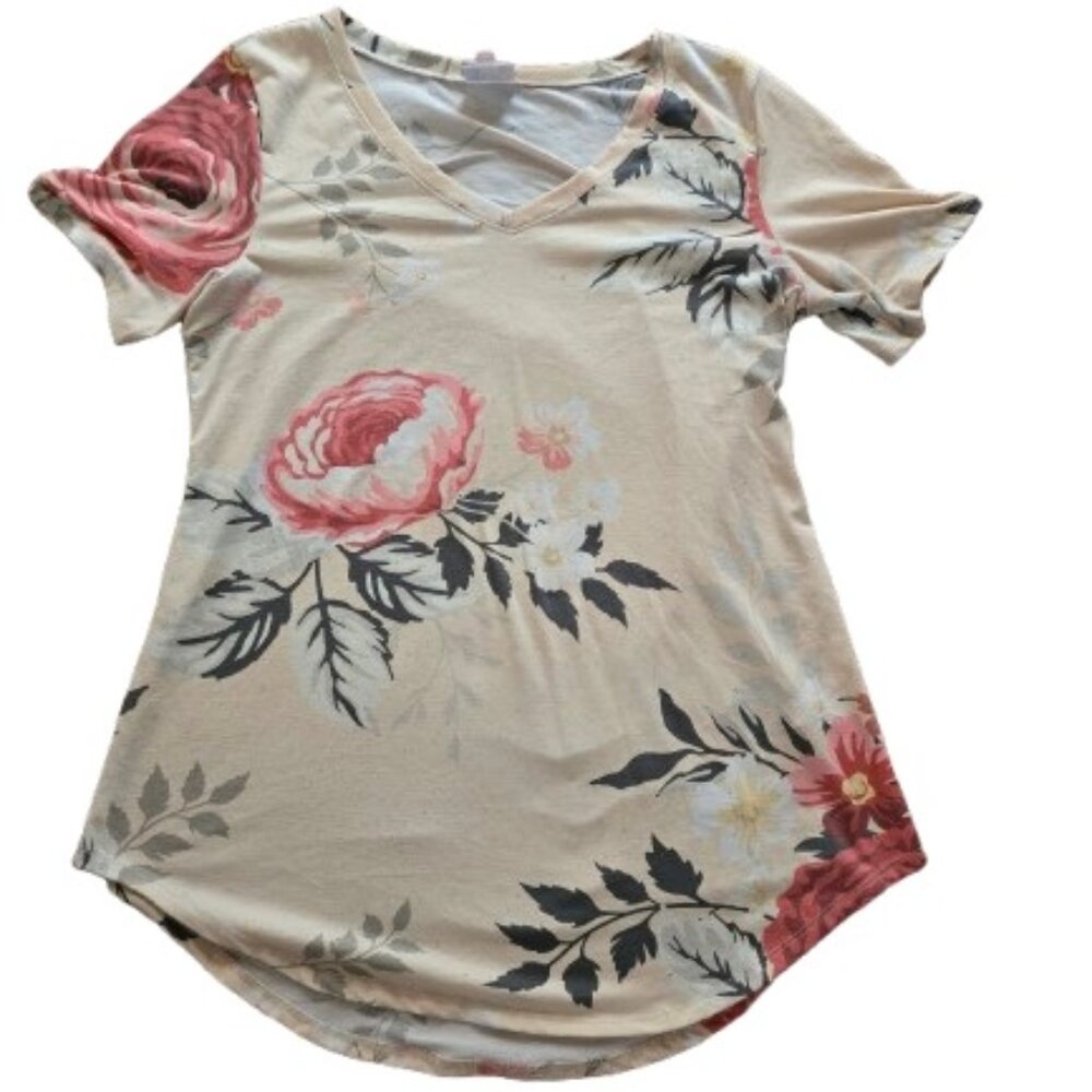 LuLaRoe Women's Christy-Tee- Floral Color- Size-Small-NWOT